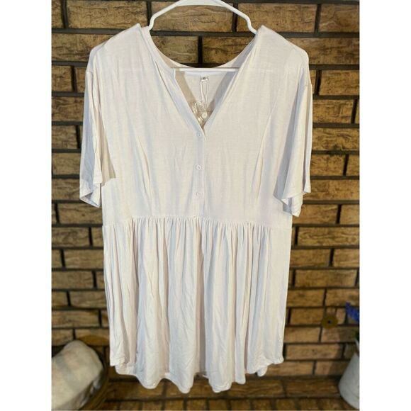 NWT Shijiali V-Neck Button Top - Picture 1 of 7